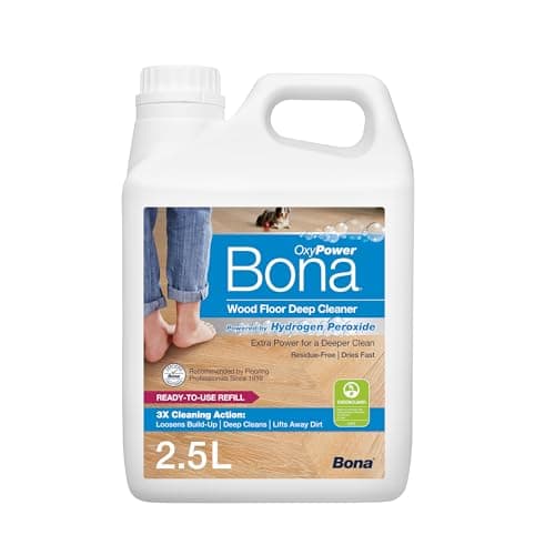 Image of Bona OxyPower Wood Floor Cleaner Liquid, Wooden Floor Cleaner, for Varnished or Hard Waxed Wood Floors, 2.5 Litre Refill