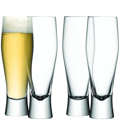 Image of LSA Bar Lager Glass 400ml Clear | Set of 4 | Mouthblown & Handmade Glass | BR12