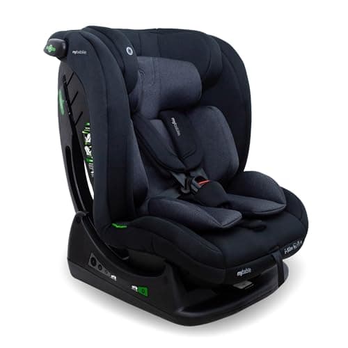 Image of My Babiie MBCS100 2-in-1 Convertible R129 Child Car Seat - Belted, 40-150cm (Approx. Birth - 12 Years, 0-36kg), i-Size, Group 0+1/2/3, Adjustable - Black