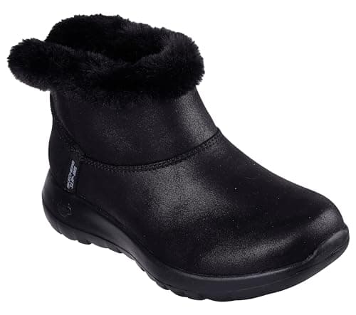 Image of Skechers Women's On-The-Go Joy Cozy Dream Boots, Black Textile, 7 UK