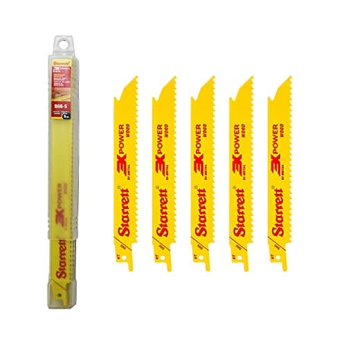 Image of Starrett Wood Cutting Reciprocating Saw Blades 150mm (6-inch) - Pack of 5