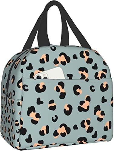 Image of SIMONO Leopard Print Cheetah Insulated Leakproof Lunch Bag for Adults, Children, Men, Women - Work and Travel Lunch Box