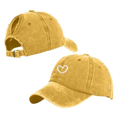 Image of Generisch Adjustable Summer Baseball Cap Sun Hat with Breathable Eyelets for Outdoor Sports and Casual Wear, yellow, One Size