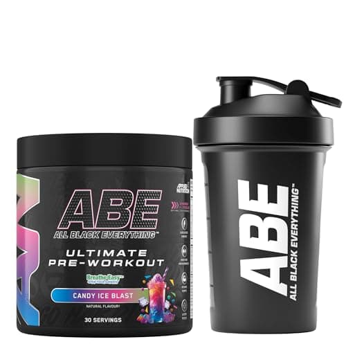 Image of Applied Nutrition Bundle ABE Pre Workout 375g + ABE Black Shaker 400ml | All Black Everything Pre Workout Powder, Energy Drink, Physical Performance, Creatine, Beta Alanine, Caffeine (Candy Ice Blast)