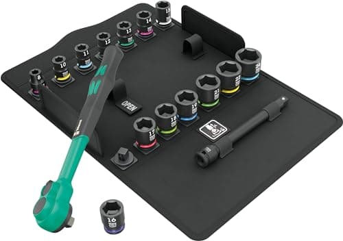 Image of Wera Zyklop Comfort 05005530001 8100 SB 12 Ratchet Set 3/8 Inch Drive Metric 16-Piece