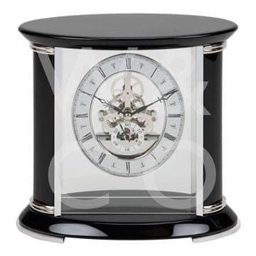 Image of William Widdop Piano Finish Wooden Skeleton Mantel Clock W2658