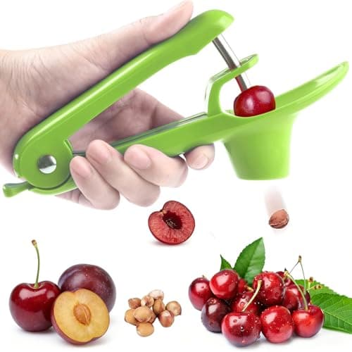 Image of Cherry Pitter and Olive Pitter Tool,Cherry Stoner Remove for Cherries, Olives and Dates, Manual Cherry Pip Removal Device (Green)