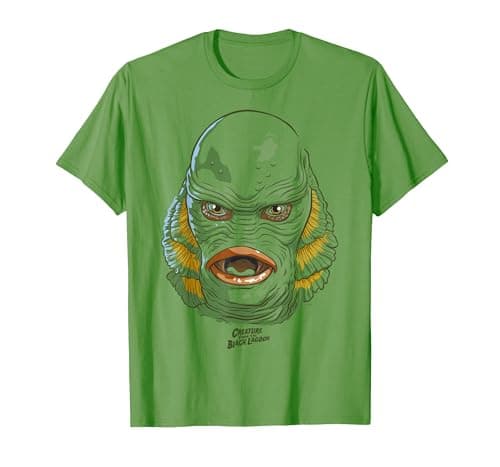 Image of Universal Monsters Creature from The Black Lagoon Big Face T-Shirt, Men, Grass Green, X-Large