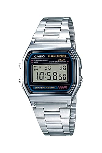 Image of Casio Men's Digital Watch with Stainless Steel Bracelet A158WEA-1EF