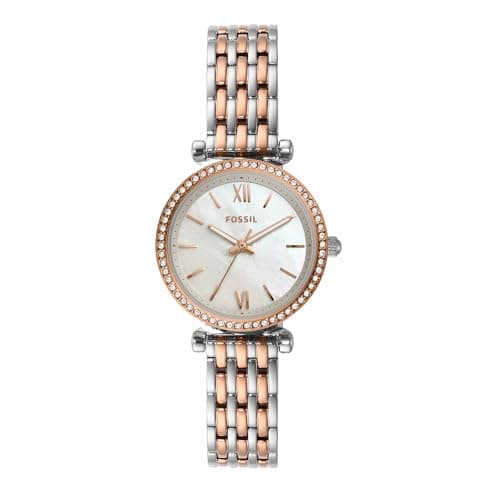 Image of Fossil Watch for Women Carlie , Quartz Movement, 28 mm Silver Stainless Steel Case with a Stainless Steel Strap, ES4649