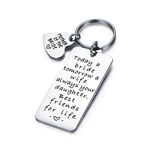 Image of CJ&M Wedding Gift Keyring - Mother of The Bride Keyring - Today a Bride, Tomorrow a Wife, Always Your Daughter. Best Friends for Life