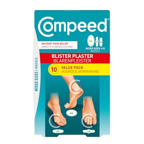 Image of Compeed Blister Plasters Mixed Size 10 Pack - Hydrocolloid Foot Treatment - Heal Fast