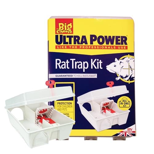 Image of The Big Cheese Ultra Power Ready-Baited Rat Trap Kit - Reusable Rodent Trap For Indoor & Outdoor Use - Humane Pest Trap - Easy to Clean Plastic Rat Station With Prebaited Trap