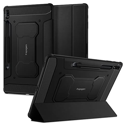 Image of Spigen Rugged Armor Pro Case Compatible with Samsung Galaxy Tab S8 Plus and Compatible with Galaxy Tab S7 Plus - Black
