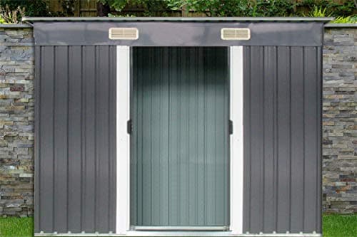 Image of Metal Garden Shed with Internal Base Size (Grey 7Ft 1" Width by 3Ft 7" Depth)