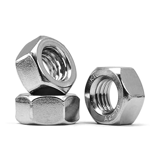 Image of MINHER Hex Nuts, M6-1.0 Stainless Steel 304 Hex Nut, Hex Drive DIN 934 (50 pcs)