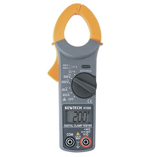 Image of Kewtech KT200 Digital AC Clamp Meter 400A Measures Voltage Tester, AC Current, Resistance, Continuity, Grey