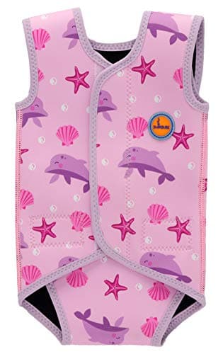 Image of Swimbubs Baby Swimming Wrap Toddler Wetsuit Boys Warmsuit Girls UV UPF50 Swimsuit (18-30 Months, Pink Dolphin)