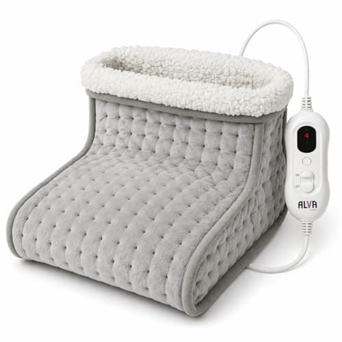 Image of Alva London Electric Foot Warmer – Heated Foot Pad for Cold Feet, 4 Heat Settings, Fast Heating, Auto-Off, Washable Cover – Cosy Feet Warmer for Women, Men & Elderly – Heat Only