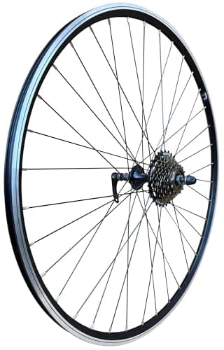 Image of Baldys 7 Speed 700c Hybrid/Trekking Bike Rear Wheel BLACK Quick Release Hub