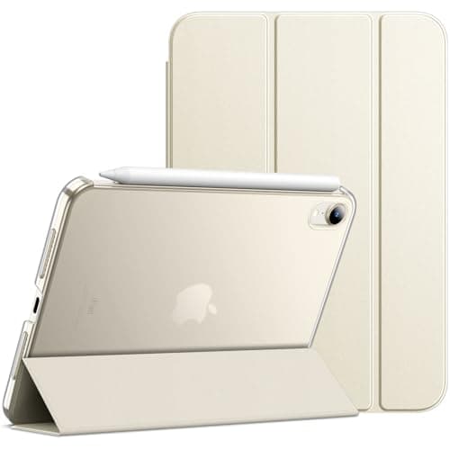 Image of JETech Case for iPad mini (A17 Pro, 2024 Model, 7th Generation) / mini 6 (2021 Model, 6th Generation), Slim Stand Hard Back Shell Smart Cover with Auto Wake/Sleep (Starlight)