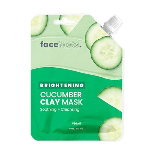 Image of Face Facts Brightening Cucumber Clay Face Mask | Soothing + Cleansing | Resealable Pouch | 60ml