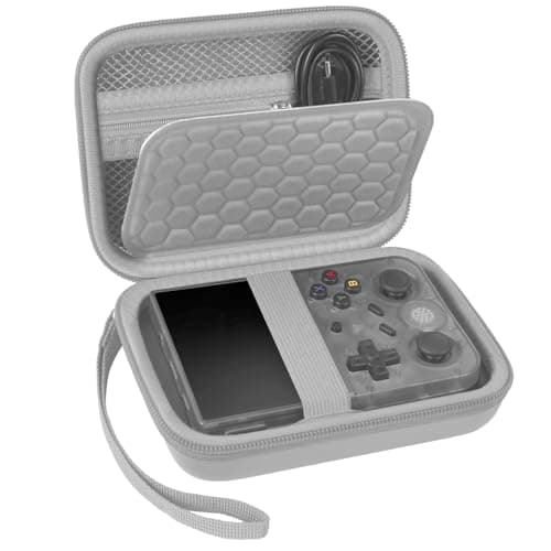 Image of PAIYULE Travel Case for R36S/ RG353V/ RG353VS/ Game Boy Retro Handheld Game Console, Handheld Emulator Storage Holder Organizer, Android Game Console Carrying Bag (Box Only) (Grey)