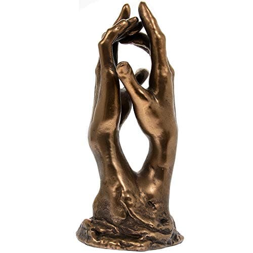 Image of THORNE ANTIQUES AND COLLECTABLES Le Secret - Bronzed Hands Entwined Sculpture Inspired by Rodin, Bronze Idea