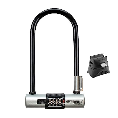 Image of Kryptonite KryptoLok Combo Bike U-Lock Standard, Anti-Theft Security Bicycle Lock Sold Secure Gold, 12.7mm Steel Shackle, 4-Digit Resettable Combination U Lock for Scooter Road Mountain Bikes