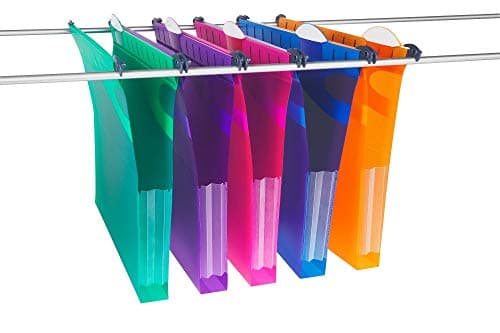 Image of Rexel Multifile Extra 2102574 Pack of 10 Suspension Files 30mm/200 Sheets Assorted Colours Polypropylene (Assorted) Foolcap Not A4