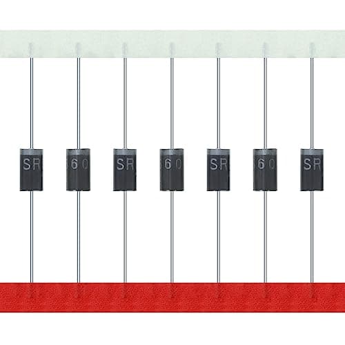 Image of AUKENIEN SR560 SB560 Schottky Barrier Rectifier Diode 5A 60V 5 Amp 60 Volt Electronic Silicon DO-201AD / DO-27 Axial Diodes (Pack of 20pcs)