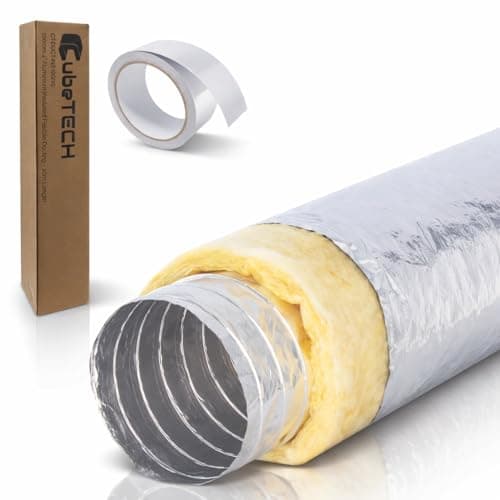 Image of CubeTECH Flexible Insulated Ducting 100mm (4 Inch) 10 Metre - Anti-Condensation Aluminium Ventilation Hose for Extractor Fan, Tumble Dryer, HVAC, Loft Installation