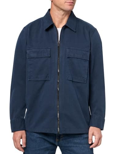 Image of BOSS Men's Overshirt, Blueberry Blue, XXL