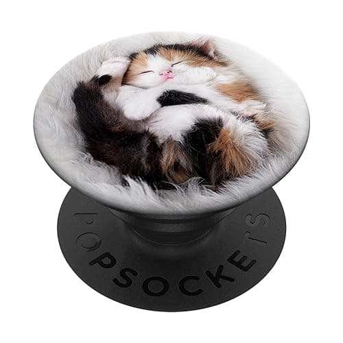Image of PopSockets Kitty Cute Nap Cat Sleeping Kitten PopSockets PopGrip: Swappable Grip for Phones & Tablets
