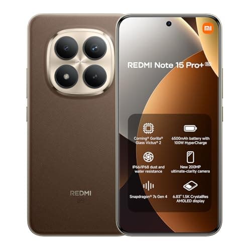 Image of XIAOMI Redmi Note 15 Pro+ 5G Smartphone 12GB+512GB, Snapdragon® 7s Gen 4, 200MP Ultimate-clarity Camera, 6.83" 120Hz Amoled Display, 6500mAh Battery, Mocha Brown (2 Years Warranty+No In-box Charger)