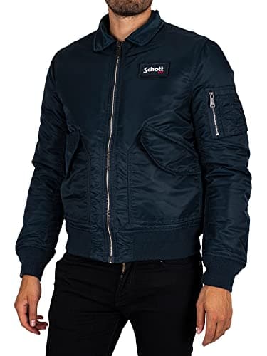 Image of Schott NYC Unisex Bombers, Navy blue, XL