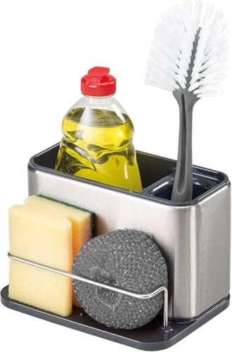 Image of Joseph Joseph Surface Stainless-Steel Caddy Sink Area Organiser, Sponge Holder - Silver
