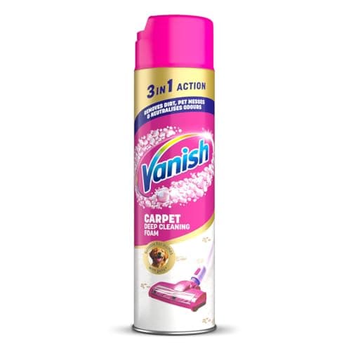 Image of Vanish Carpet & Upholstery Cleaner Power Foam Shampoo for Large Area Cleaning 650ml