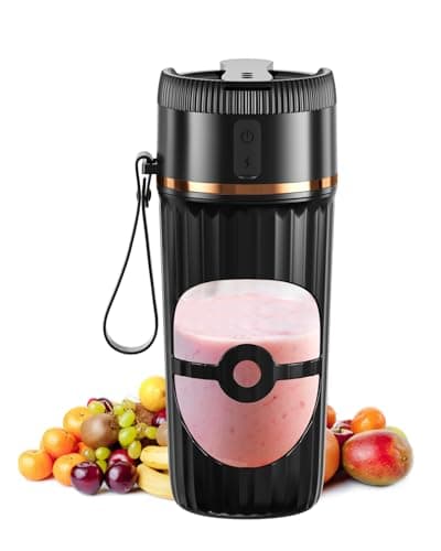 Image of Portable Blender, USB-C Rechargeable Smoothie Maker, 400ml Mini Blender with 10 Stainless Steel Blades, 60W, Personal Blender For Smoothie Juices, Baby Food, Milk Shakes, Cordless For Home Outdoor