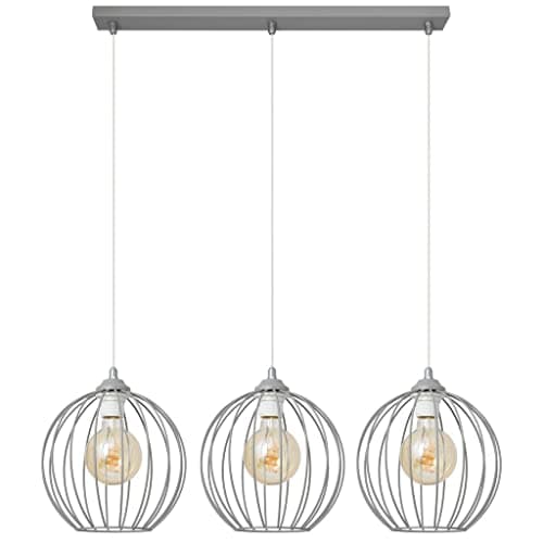 Image of Helam Mercure Straight Bar Pendant Ceiling Light Grey 70cm
