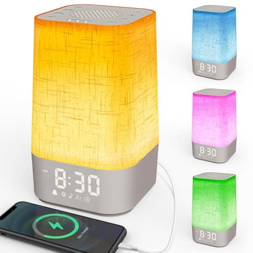 Image of Dslive Sunrise Alarm Clock, Wake up Light, with RGB Night Light, 30 Soothing Sounds (10 White Noise), Sleep Timer, USB-C Powered, Digital Alarm Clocks Bedside, for Heavy Sleepers Adults Kids