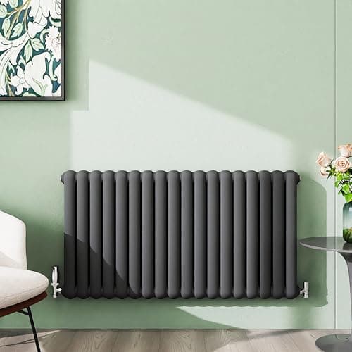 Image of Simple Bathroom 2 Column Horizontal Designer Radiator 600x1104mm - Anthracite