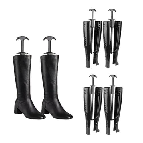 Image of Hungpure Boot Tree Automatic Long Boot Holders Knee High Boots Shapers Black Boot Stretchers for Womens and Mens Shoes (2)