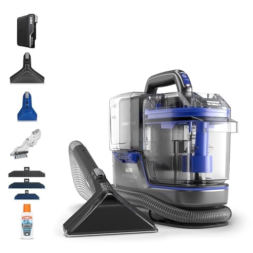 Image of Vax SpotWash Home Cordless Spot Cleaner, Stain, Car, Upholstery, Sofa and Carpet Cleaning Machine, Included Pet Tool and Antibacterial Solution Removes Spills, Grey/Blue, CLSW-MPKP