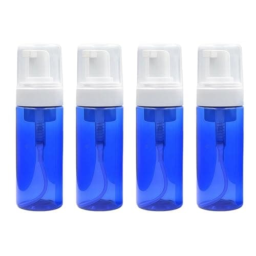 Image of 4PCS 100ml 3.4oz Blue Travel Foam Soap Dispensers Refillable Foaming Pump Bottles for Toiletries Home Hotel Business Trips