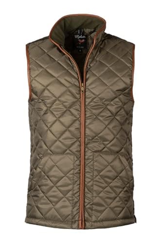 Image of Rydale Mens Quilted Gilet Gents Diamond Quilt Waistcoat Country Bodywarmer (UK, Alpha, S, Regular, Regular, Olive)
