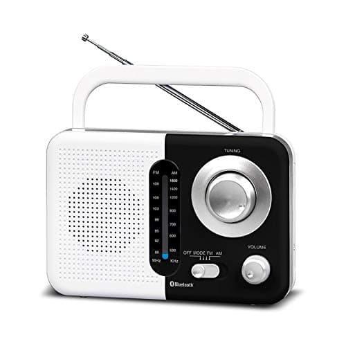 Image of Soundz SZ412 Wireless Radio with AM/FM, Bluetooth Streaming, Built-In Speakers, Audio Jack and Portable Design with Carry Strap for Convenience