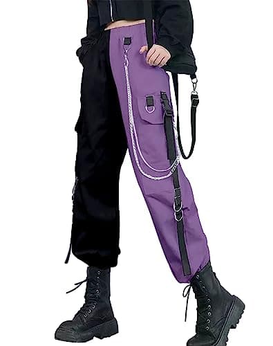 Image of DINGJIUYAN Cargo Pants, High Waist Hikking Trouser Skater Casual Joggers Streetwear Pants