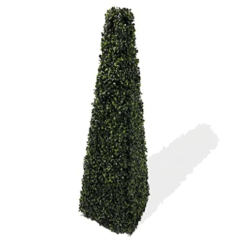 Image of Best Artificial 3ft Pyramid Obelisk Boxwood Topiary Tree - UV Protected (1)
