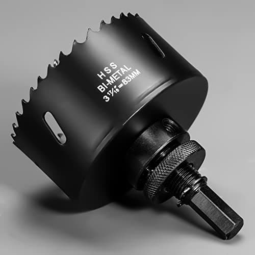 Image of 83mm HSS Hole Saw, M42 Bi-Metal Wood Hole Dill Bit, Round drill Cutter for Pipe Vent, Plasterboard, Plastic and Copper